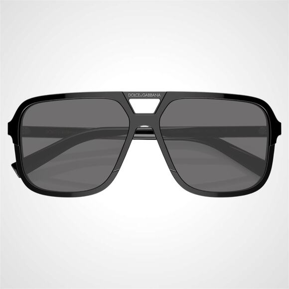 New Dolce & Gabbana Sunglasses Polarized Black Aviator Pilot Silver Metal - Picture 5 of 6